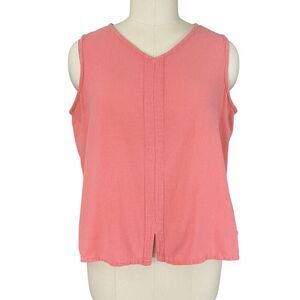 Oh My Gauze! Tank Top Tunic Shell Womens sz 3 XXL Coral Cotton Beachy Lagenlook